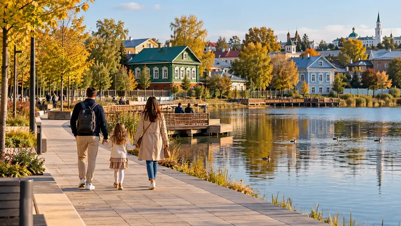 Казань с детьми — тематическая иллюстрация ИИ